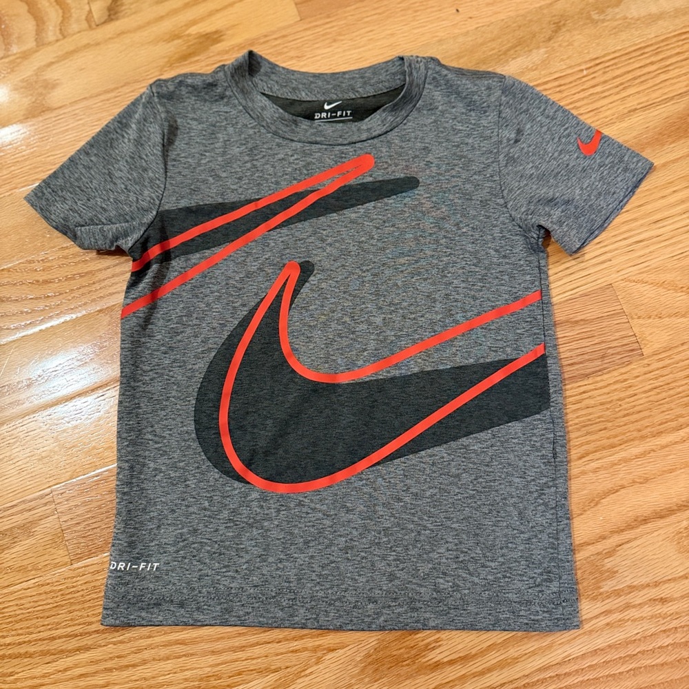 Nike Heather Gray Tee with Red Swoosh
